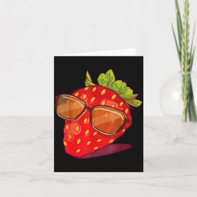 Cute Strawberry Fruit Lover Aesthetic Summer Gift  Card (Front)