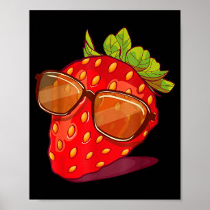 Cute Strawberry Fruit Lover Aesthetic Summer Gift  Poster