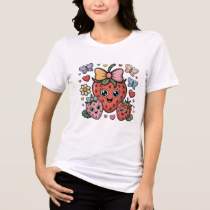 Cute Strawberry Fruit Tri-Blend Shirt