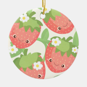 Cute Strawberry Garden Ceramic Tree Decoration