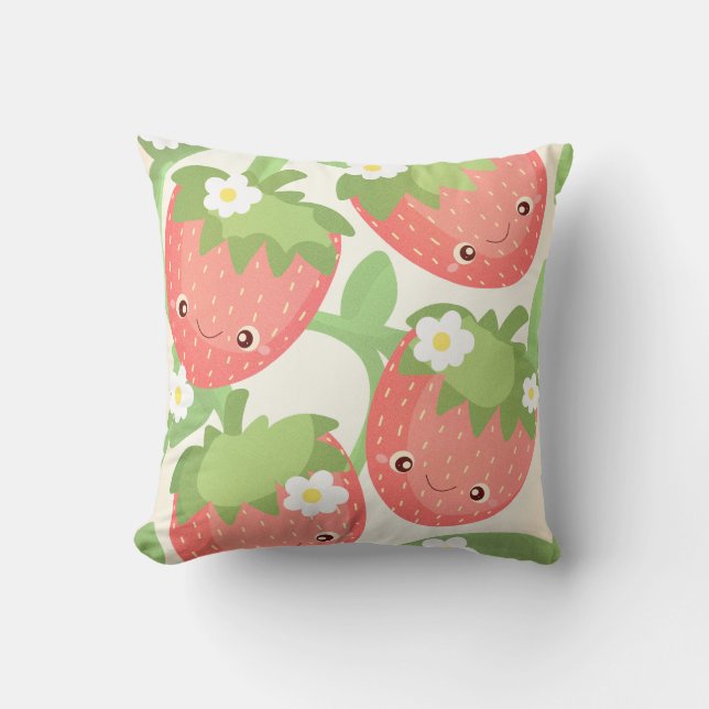 Cute Strawberry Garden  Cushion (Front)