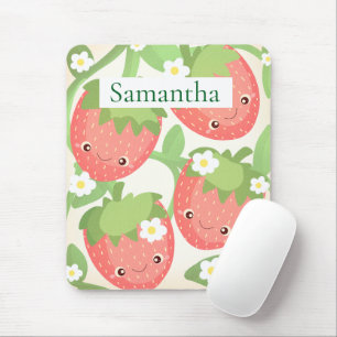 Cute Strawberry Garden Mouse Pad