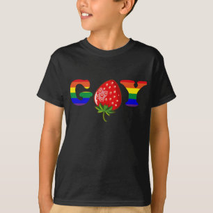 Cute Strawberry Gay Flag Fruit Berry LGBT Pride Mo T-Shirt