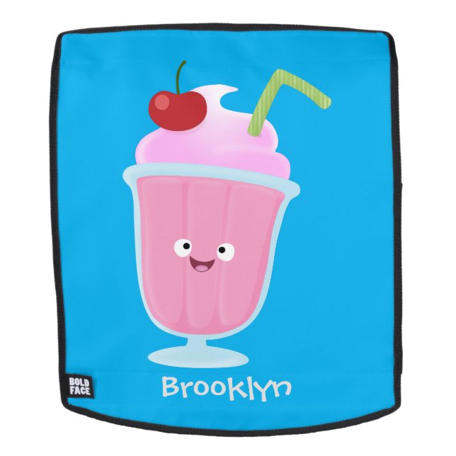 Cute strawberry ice cream sundae cartoon backpack (Removable Face)