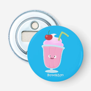 Cute strawberry ice cream sundae cartoon bottle opener