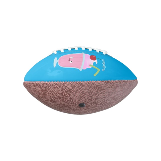 Cute strawberry ice cream sundae cartoon football (Rotated 270)