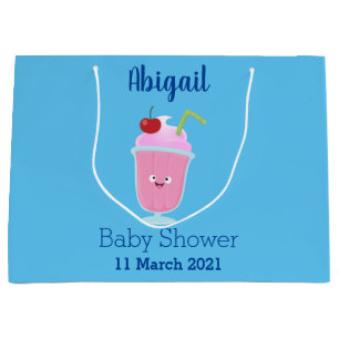 Cute strawberry ice cream sundae cartoon large gift bag