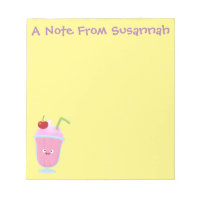 Cute strawberry ice cream sundae cartoon