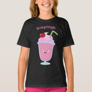Cute strawberry ice cream sundae cartoon T-Shirt