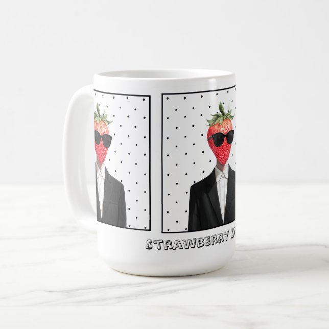 Cute Strawberry in Sunglasses Mug (Front Left)