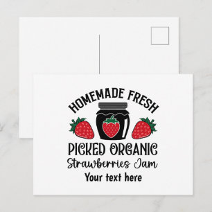 Cute Strawberry jam vendors Postcard