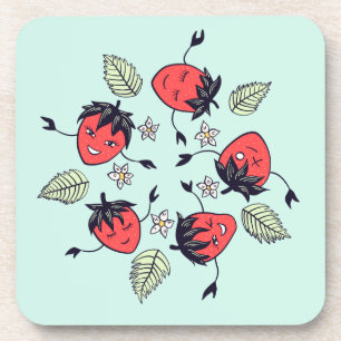 Cute Strawberry Kawaii Fruit Coaster