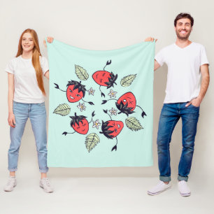 Cute Strawberry Kawaii Fruit Fleece Blanket