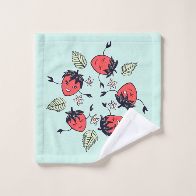 Cute Strawberry Kawaii Fruit Wash Cloth (Wash Cloth)