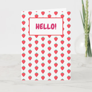 Cute Strawberry Kawaii Lover Aesthetic Pattern Note Card