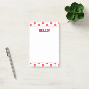 Cute Strawberry Kawaii Lover Aesthetic Pattern Post-it Notes