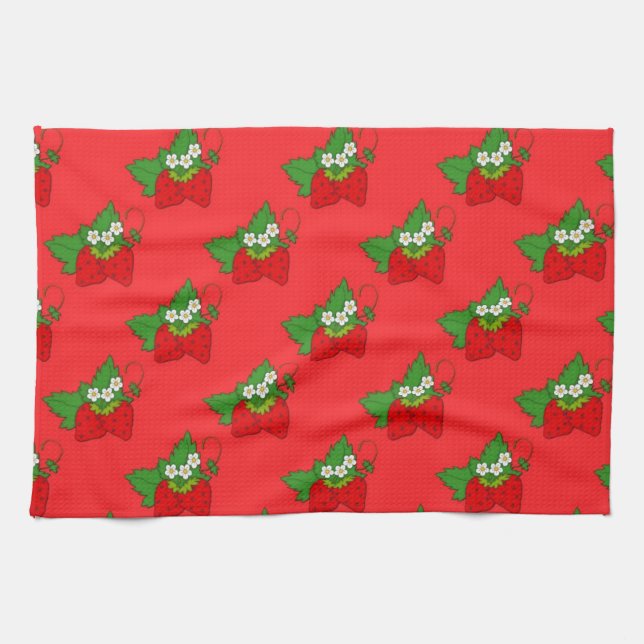 Cute Strawberry Kitchen Towel (Horizontal)