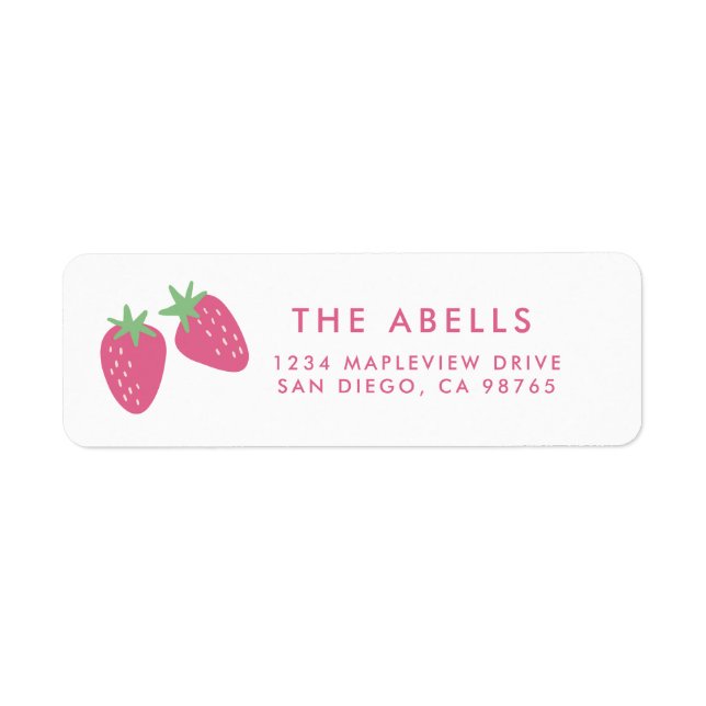 Cute Strawberry Label (Front)
