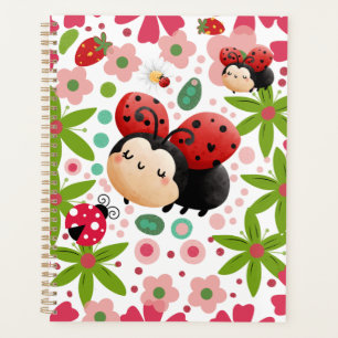 Cute Strawberry Ladybug Notebook  Planner