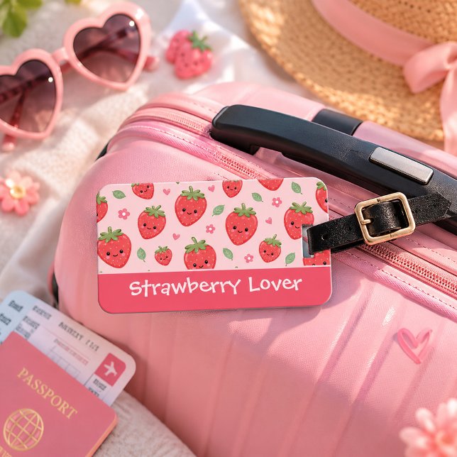 Cute Strawberry Lover  Luggage Tag (Creator Uploaded)