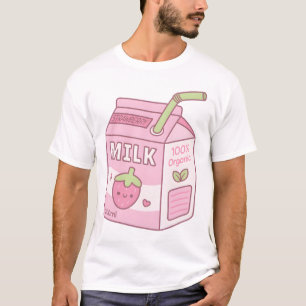 Cute Strawberry Milk Carton Box T-Shirt