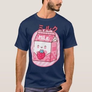 Cute Strawberry Milk Shake Pink Kawaii Japanese Ae T-Shirt