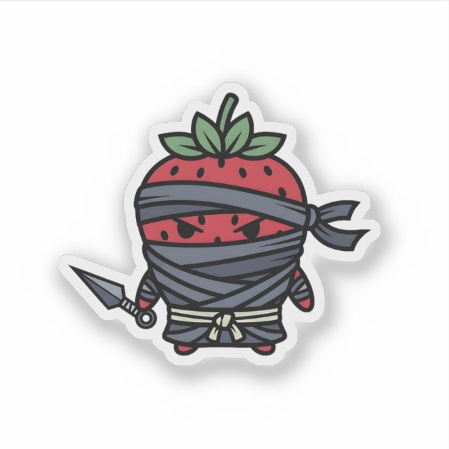 Cute Strawberry Ninja Assassin Japanese Pop Art (Front)