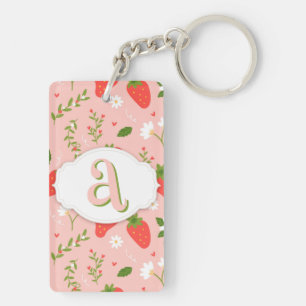 Cute Strawberry Pattern Acrylic Keychain