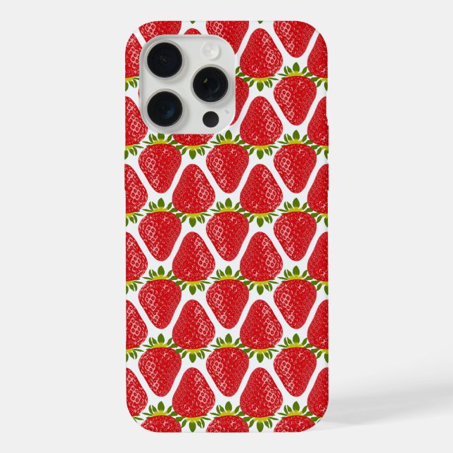 Cute Strawberry Pattern Aesthetic  iPhone Case (Back)