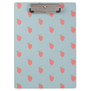 Cute Strawberry Pattern Aesthetic Kawaii Clipboard