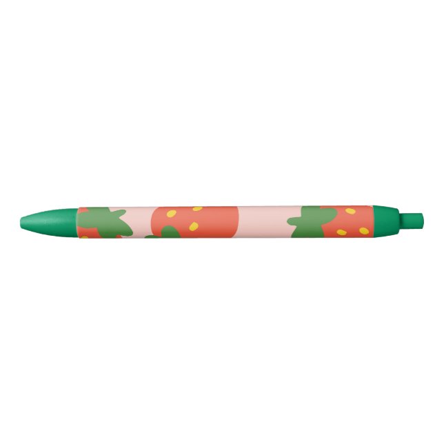 Cute strawberry pattern black ink pen (Front)