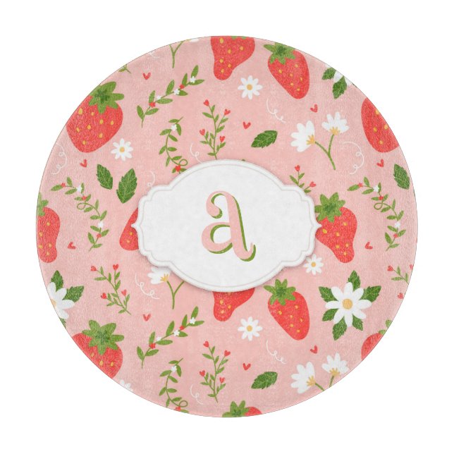 Cute Strawberry Pattern Cutting Board (Front)