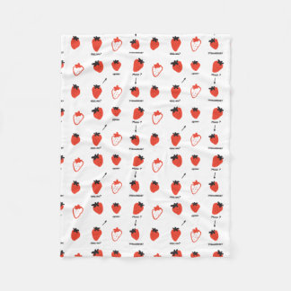 Cute Strawberry Pattern Fleece Blanket Cozy Kawaii