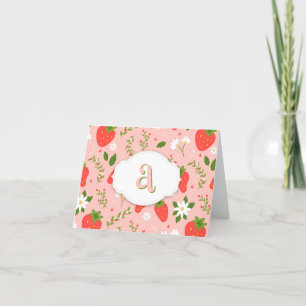 Cute Strawberry Pattern Folded Holiday Card