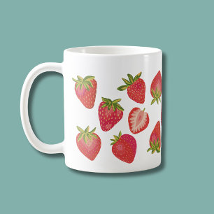 Cute Strawberry Pattern – Fun Fruit Design Coffee Mug