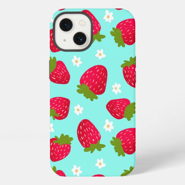 Cute Strawberry Pattern iPhone Case (Back)