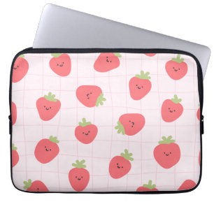 Cute Strawberry Pattern – Kawaii Strawberry Laptop Sleeve