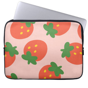 Cute strawberry pattern laptop sleeve