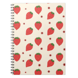 Cute Strawberry Pattern Notebook