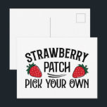 Cute strawberry pick your own business  postcard<br><div class="desc">Cute strawberry pick your own business postcard</div>