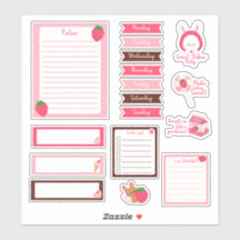 Cute Strawberry Planner Stickers