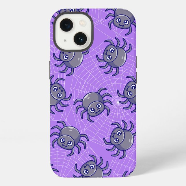 Cute Strawberry Spider Web Aesthetic Pattern Kawai iPhone Case (Back)