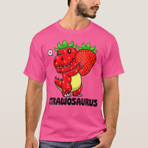 Cute Strawberry Summer Fruit Lover Dinosaur T Rex  T-Shirt