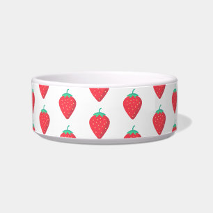 Cute Strawberry Summer Pet Lover Aesthetic Pattern Bowl