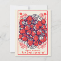 Cute Strawberry Sweet Moments Greeting Card