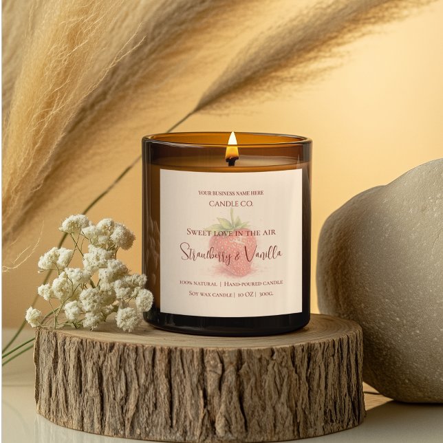 Cute Strawberry - Sweet Valentine Candle Label (Creator Uploaded)