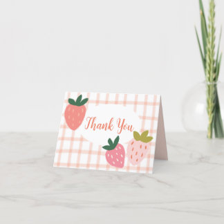 Cute Strawberry Thank You Card
