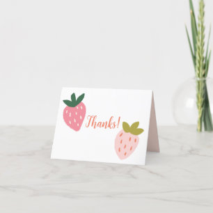 Cute Strawberry Thank You Card