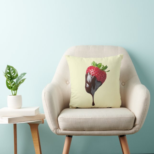 Cute Strawberry Throw Pillow (Chair)