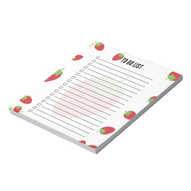 Cute Strawberry To-Do List Notepad (Rotated)